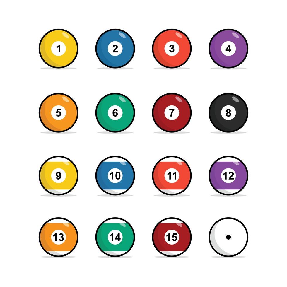 elementos de plantilla de diseño de icono de juego de bolas de billar vector