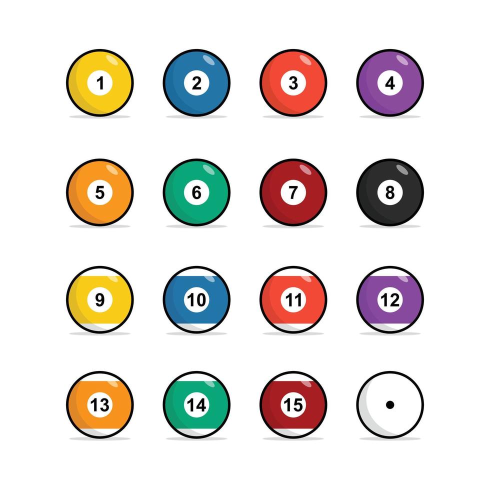 Billiard Ball Set Icon Design Template Elements vector