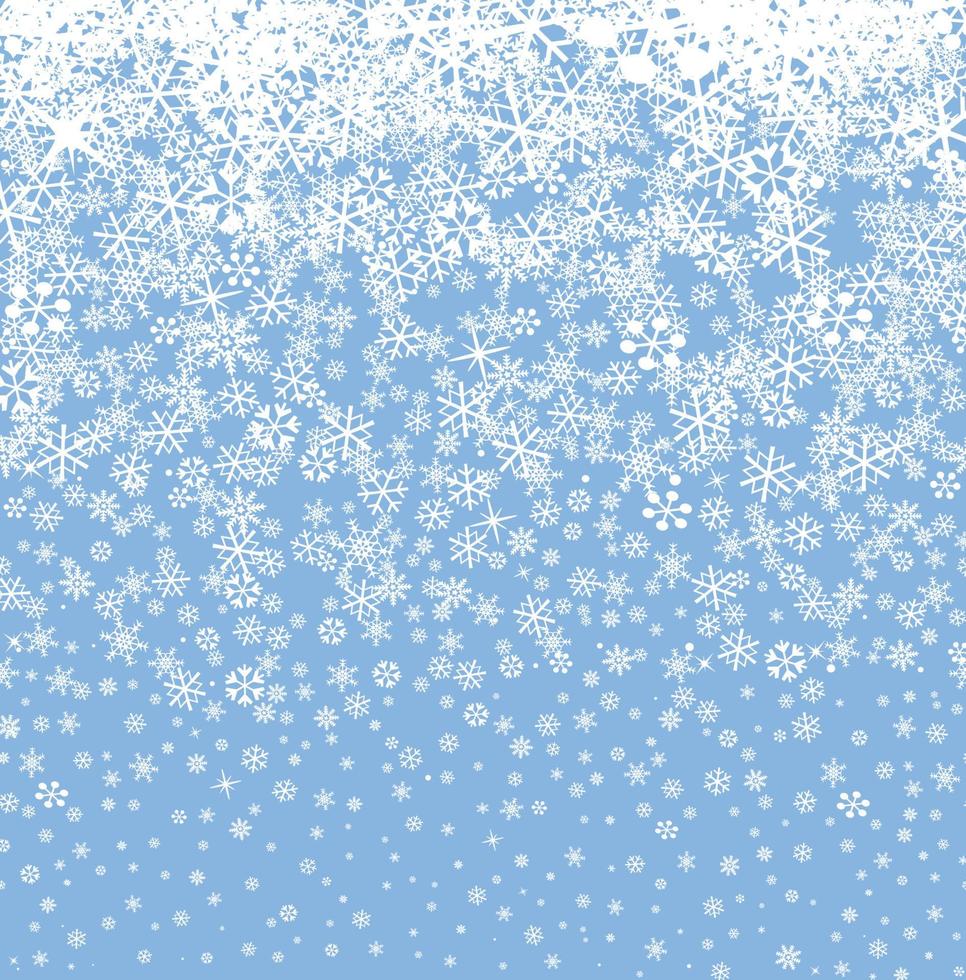 patrón de nieve de invierno. patrón de vacaciones de navidad con copos de nieve. textura dibujada estacional. telón de fondo de vacaciones de invierno. fondo de nevadas con estilo artístico de la colección de navidad. vector