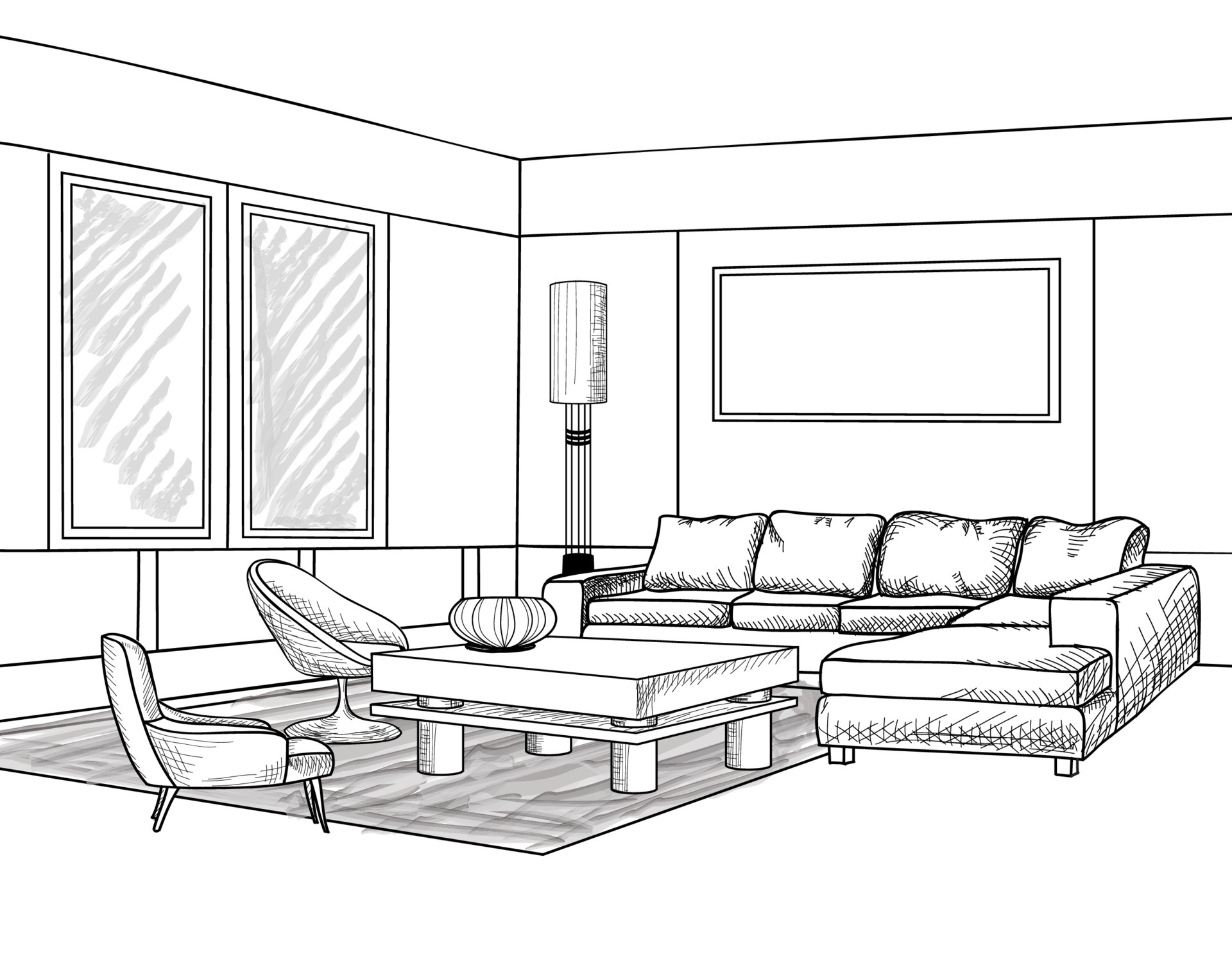 Sofa Stock Photos Images  Pictures  Furniture design sketches Interior design  sketches Interior architecture drawing