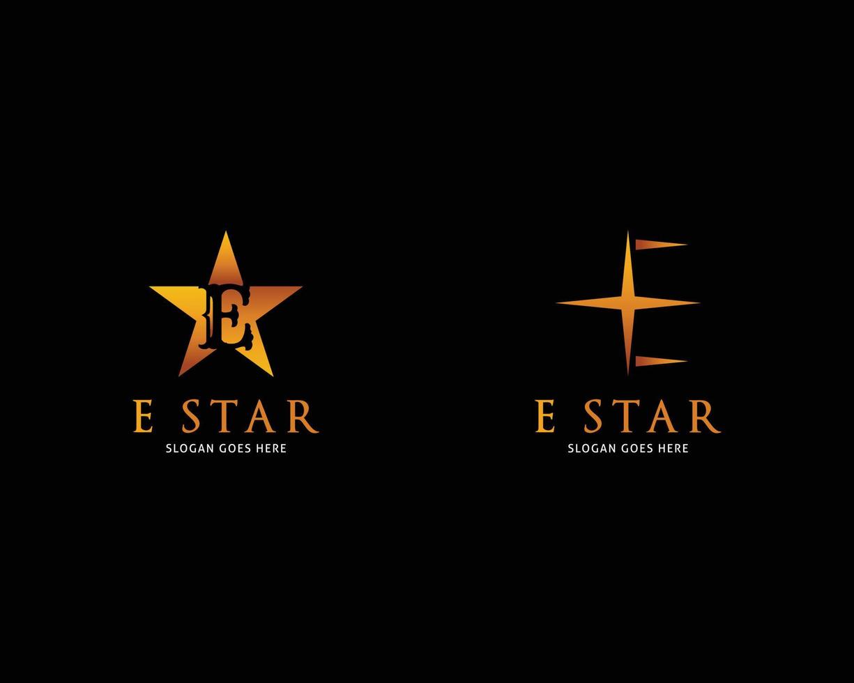 Set of Initial Letter E Star Logo Template Design vector