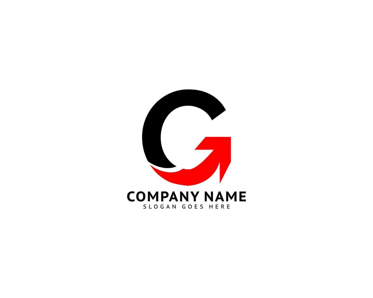 Initial Letter G with Arrow Logo Design Element vector