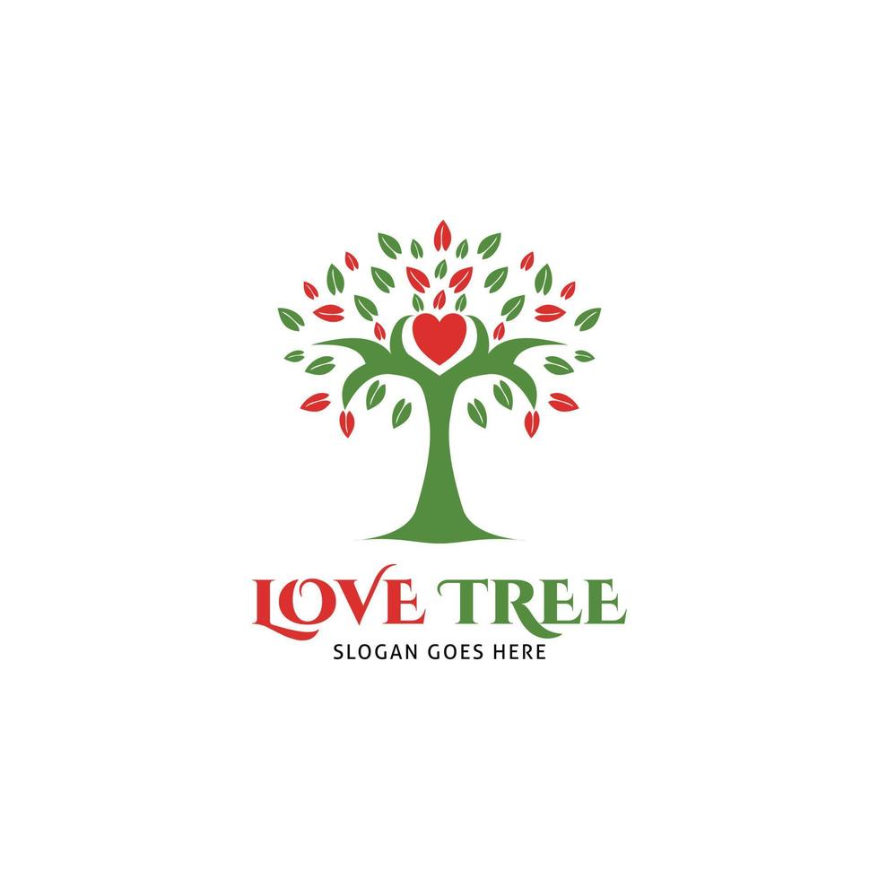 Love Tree Logo Template Design vector