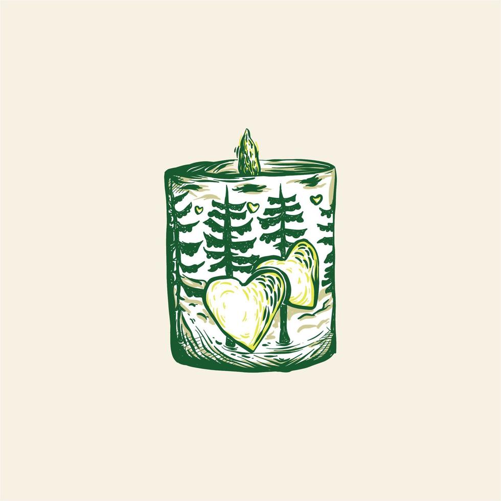 vintage little love candle vector