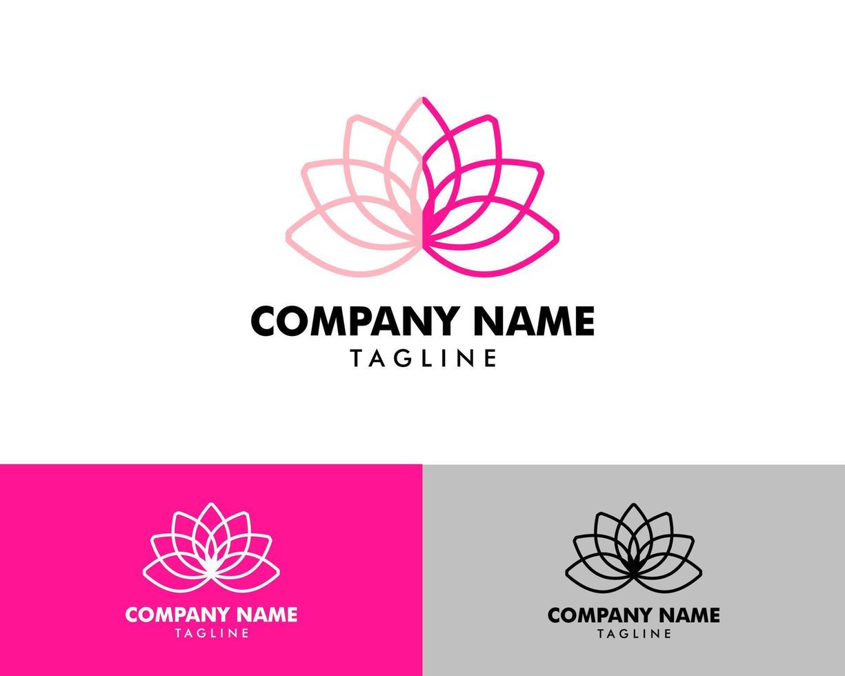 Beauty Vector Lotus Flowers Design Logo Template Icon