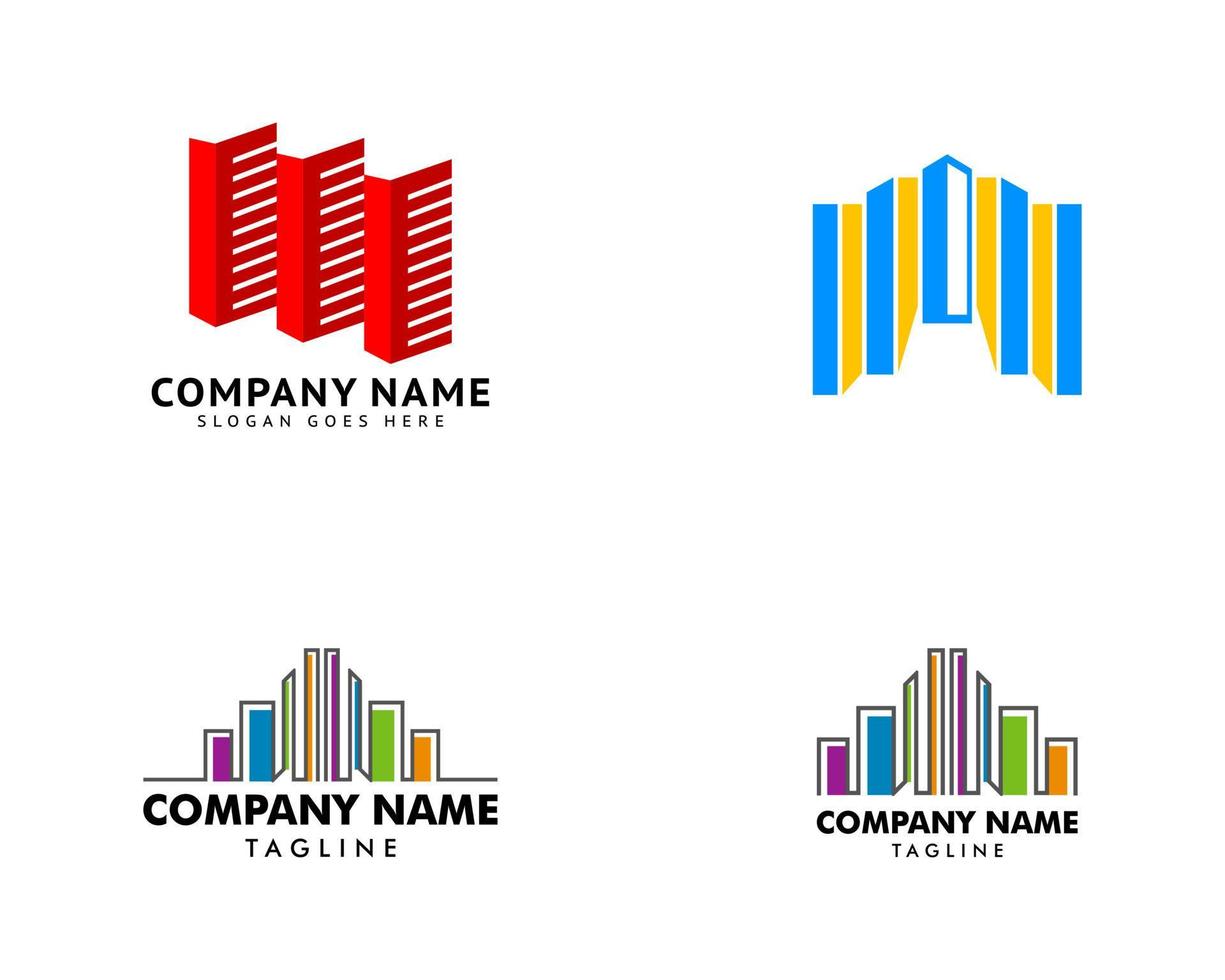 Set of Building Icon Logo Design Element vector