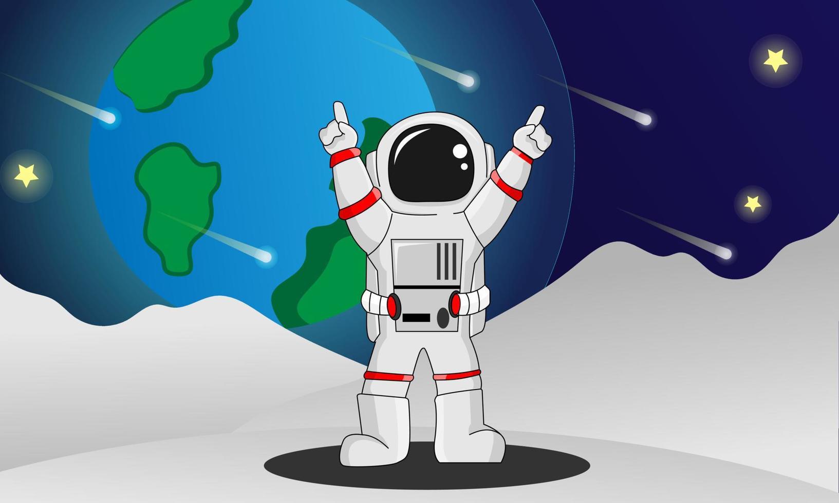 Illustration Graphic Of Astronut Arrived in The Moon vector