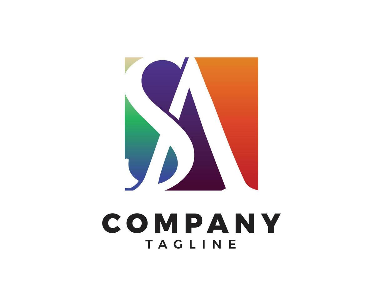 Initial Letter SA Logo Template Design vector