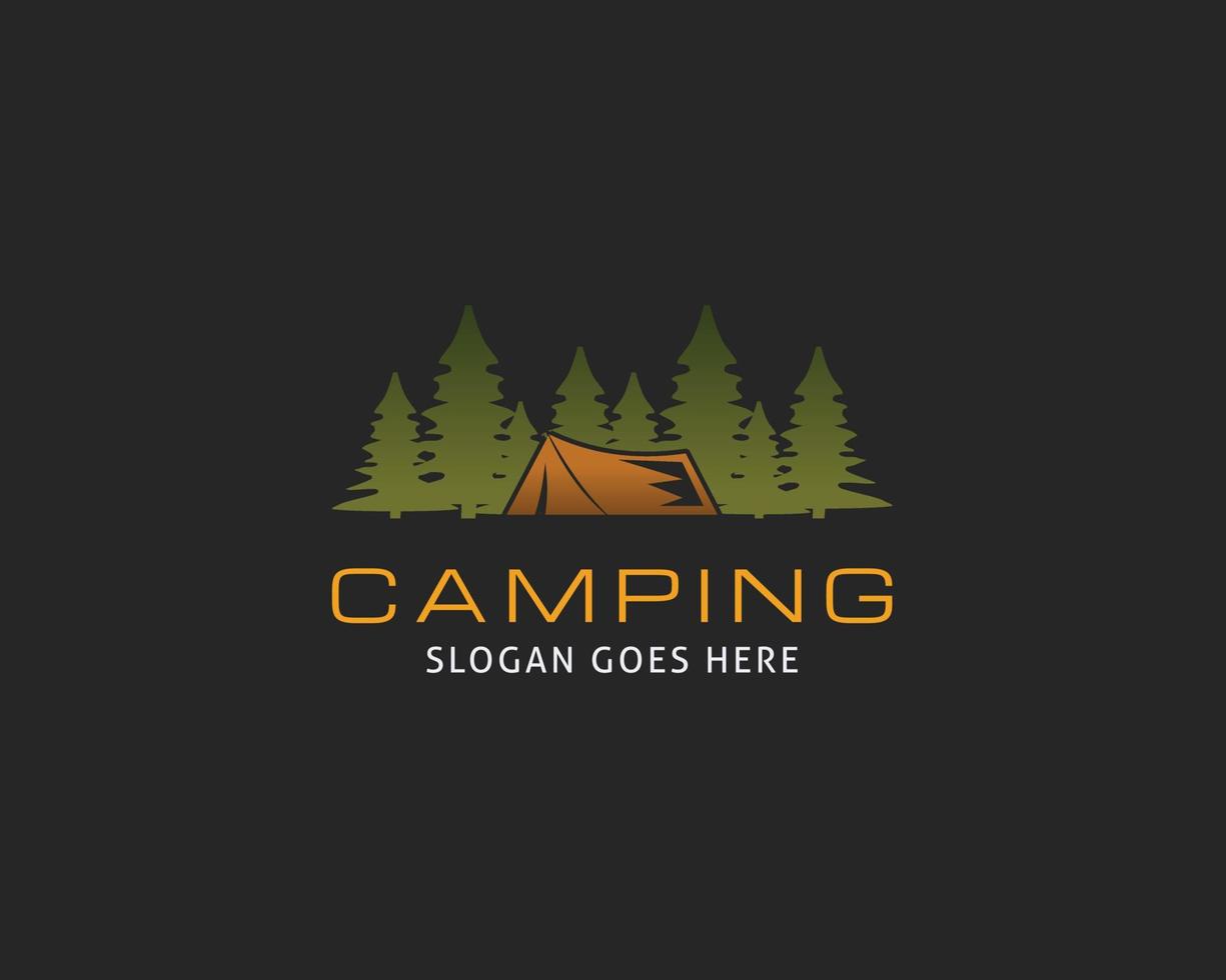 logotipo de camping y aventura al aire libre vector