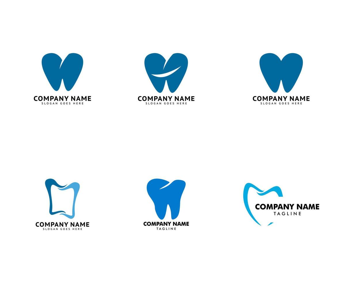 conjunto de vector de diseño de plantilla de logotipo dental