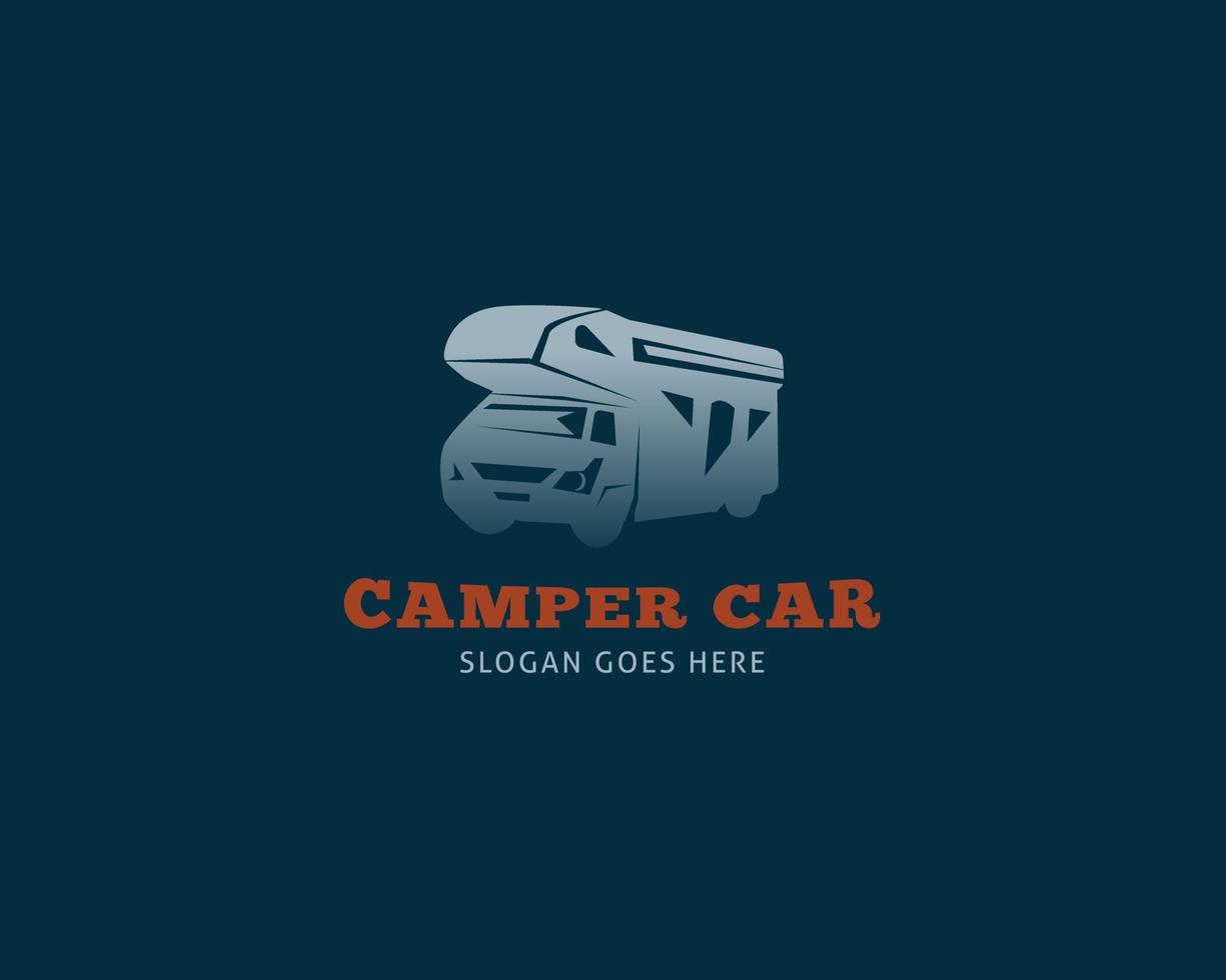 Adventure RV Camper Car Logo Design Template vector