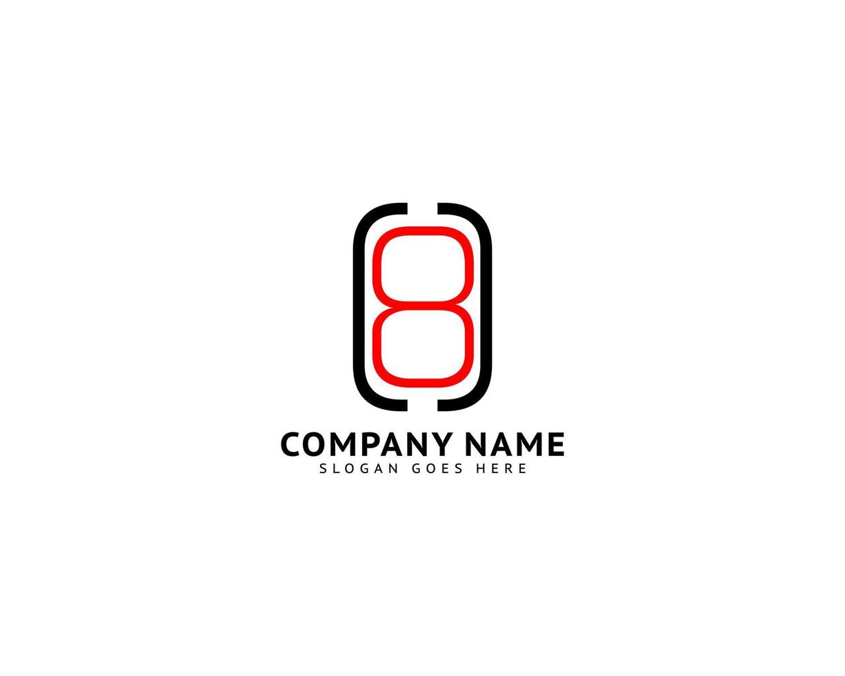 Initial Letter 8 or Number Eight Logo Template Design vector