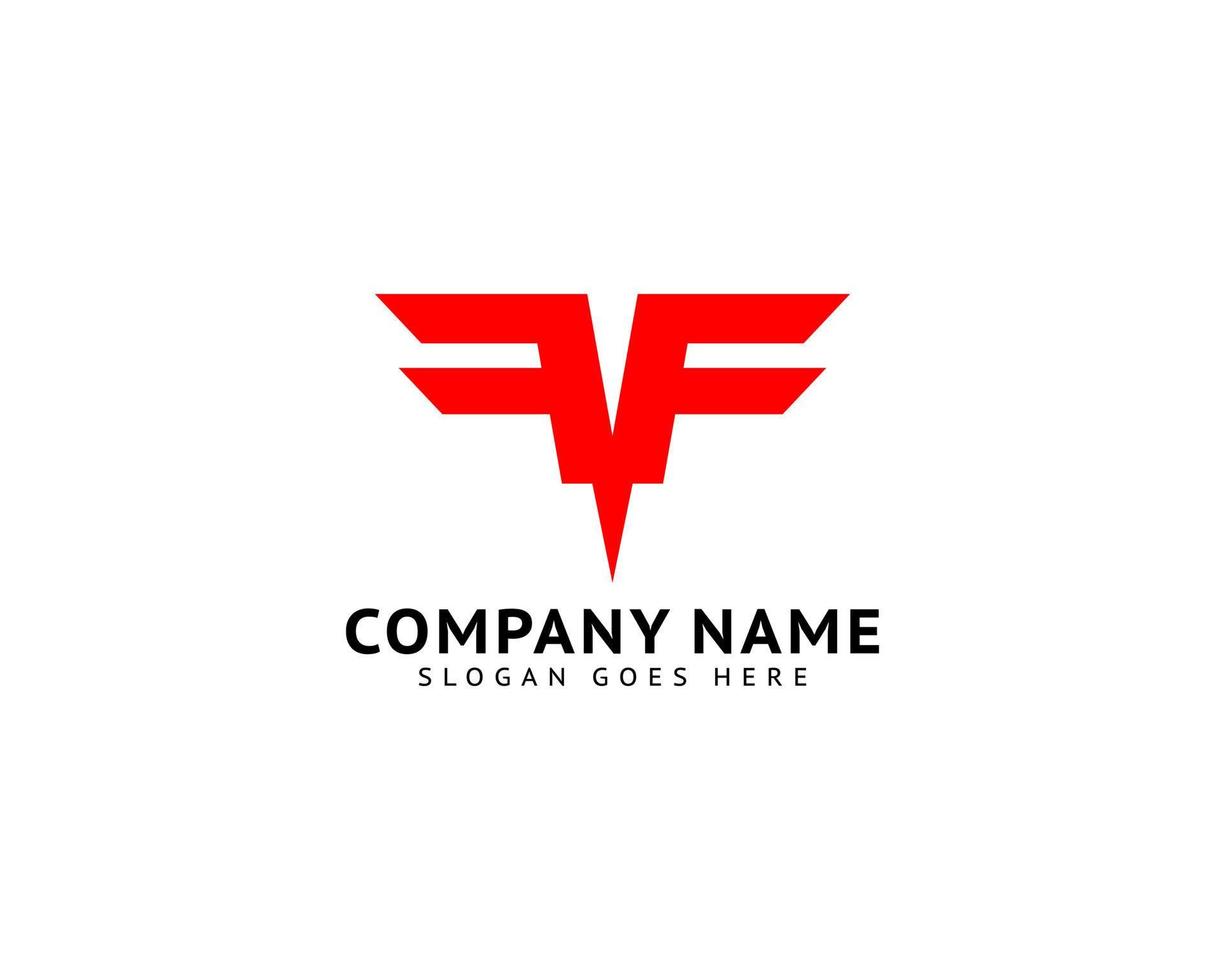 diseño de plantilla de logotipo de letra inicial ff vector