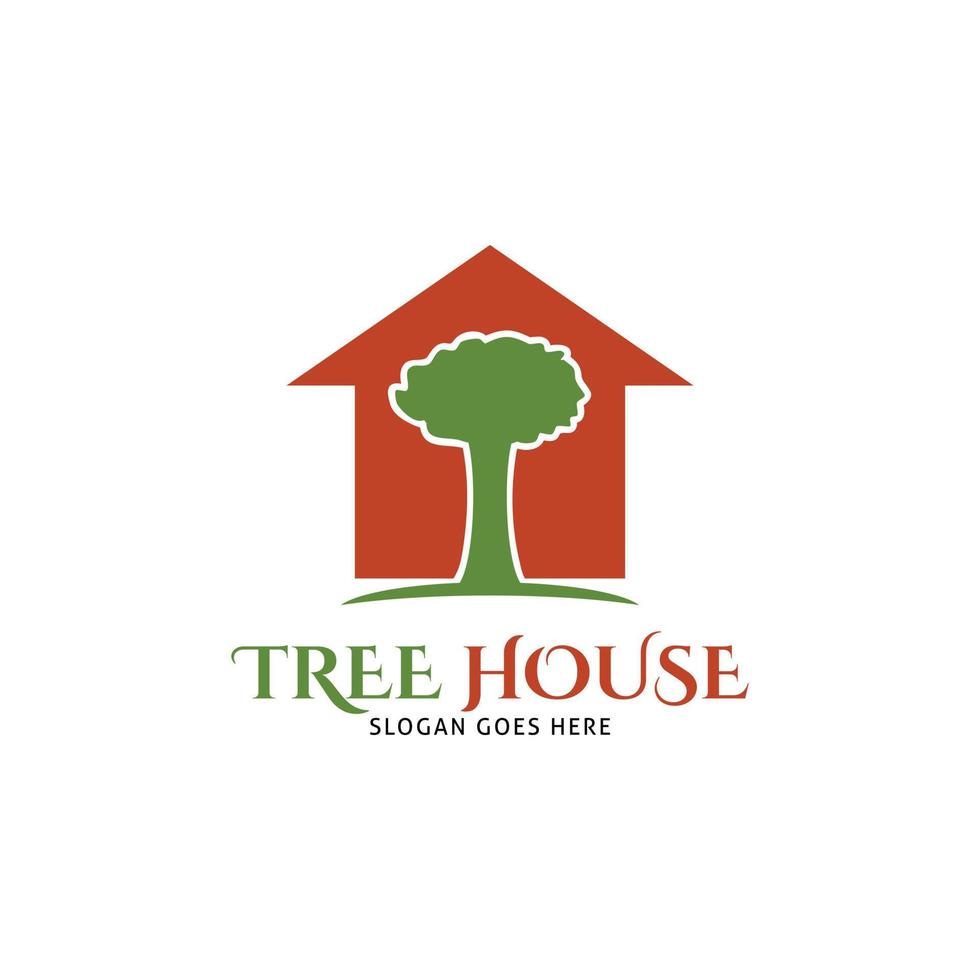 Tree House Vector Logo Template