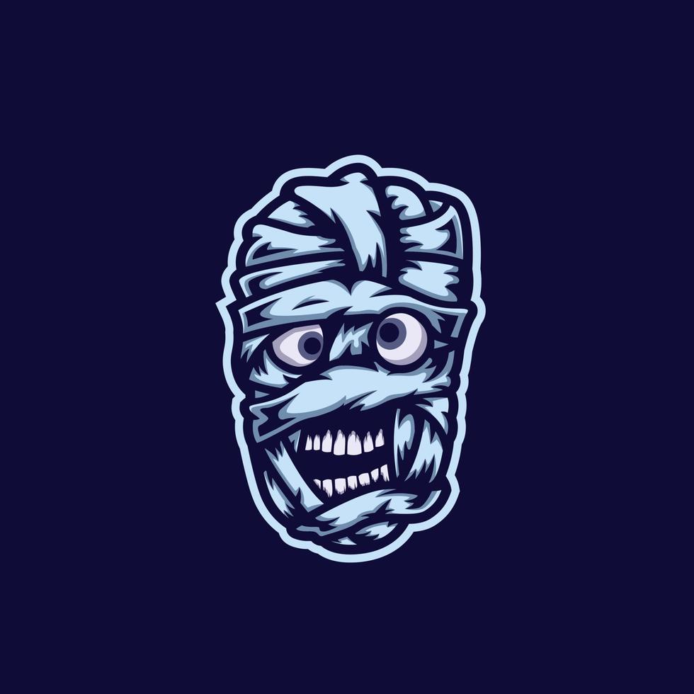 momia mascota logo esport vector ilustración. personaje zombie egipcio