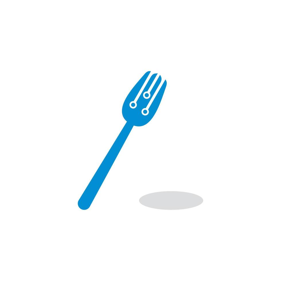 tenedor vector digital, logotipo de comida