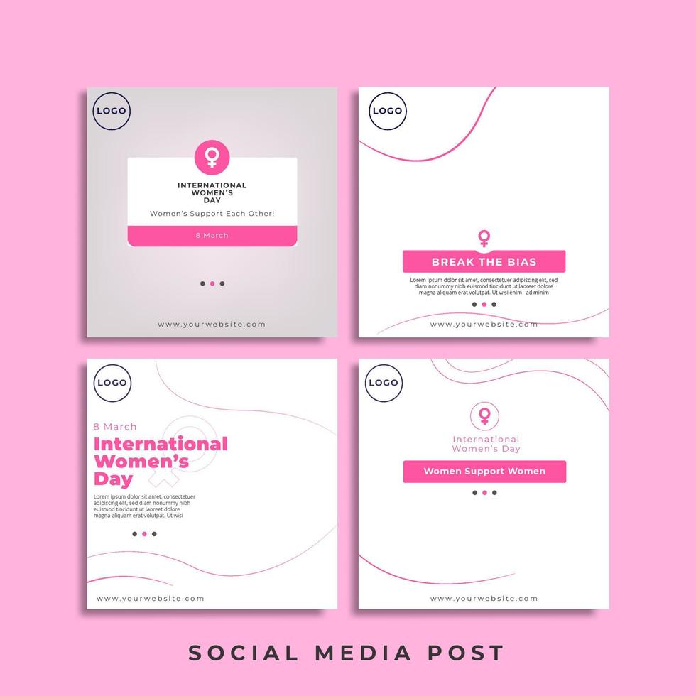 Minimalist International Women's Day Social Media Post Template vector