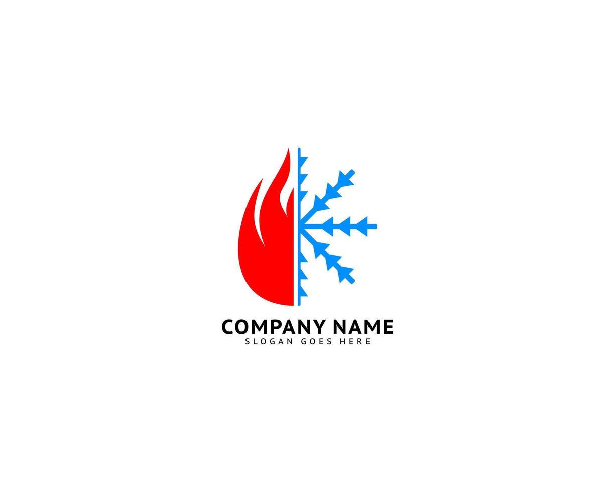 Fire cold snow logo design template vector