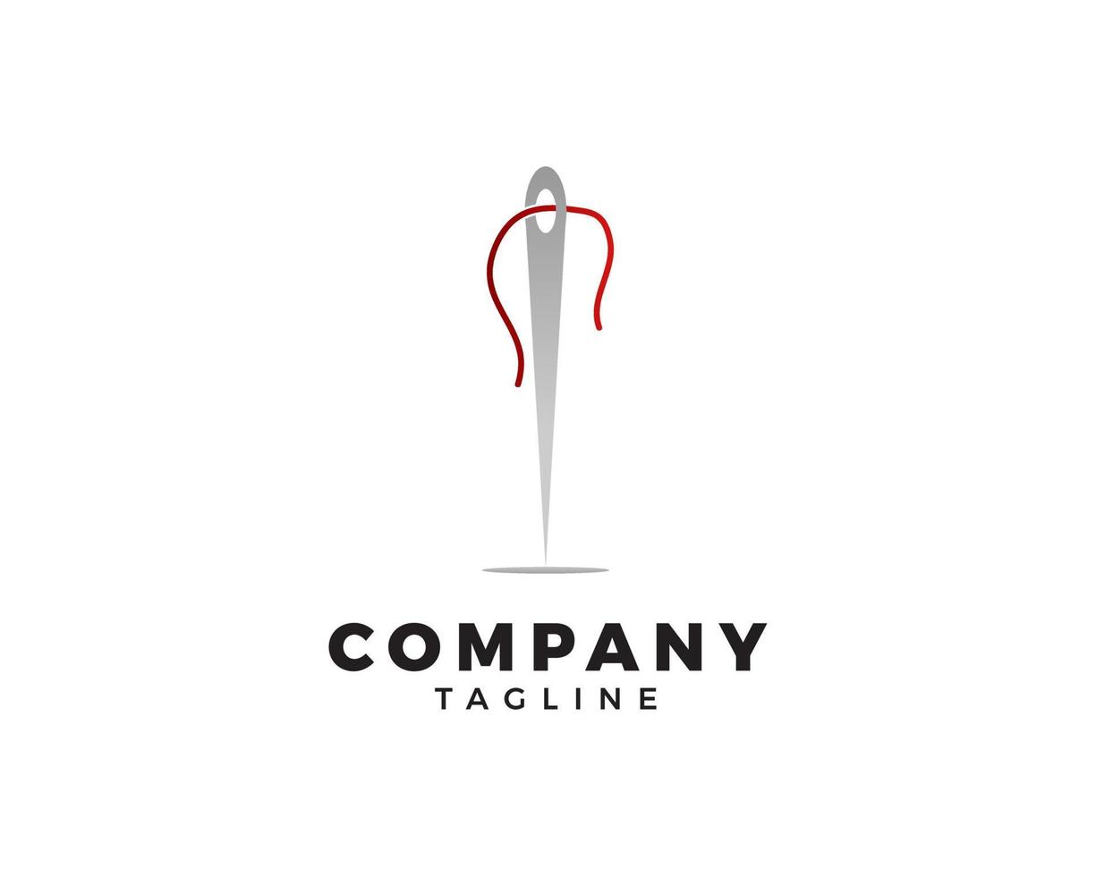 Needle with Thread Sewing Logo Template Vector Icon Illustration Design