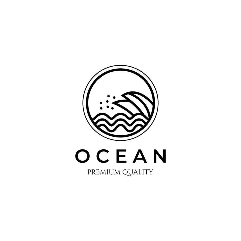 creative icon wave line art minimalist logo vector illustration design