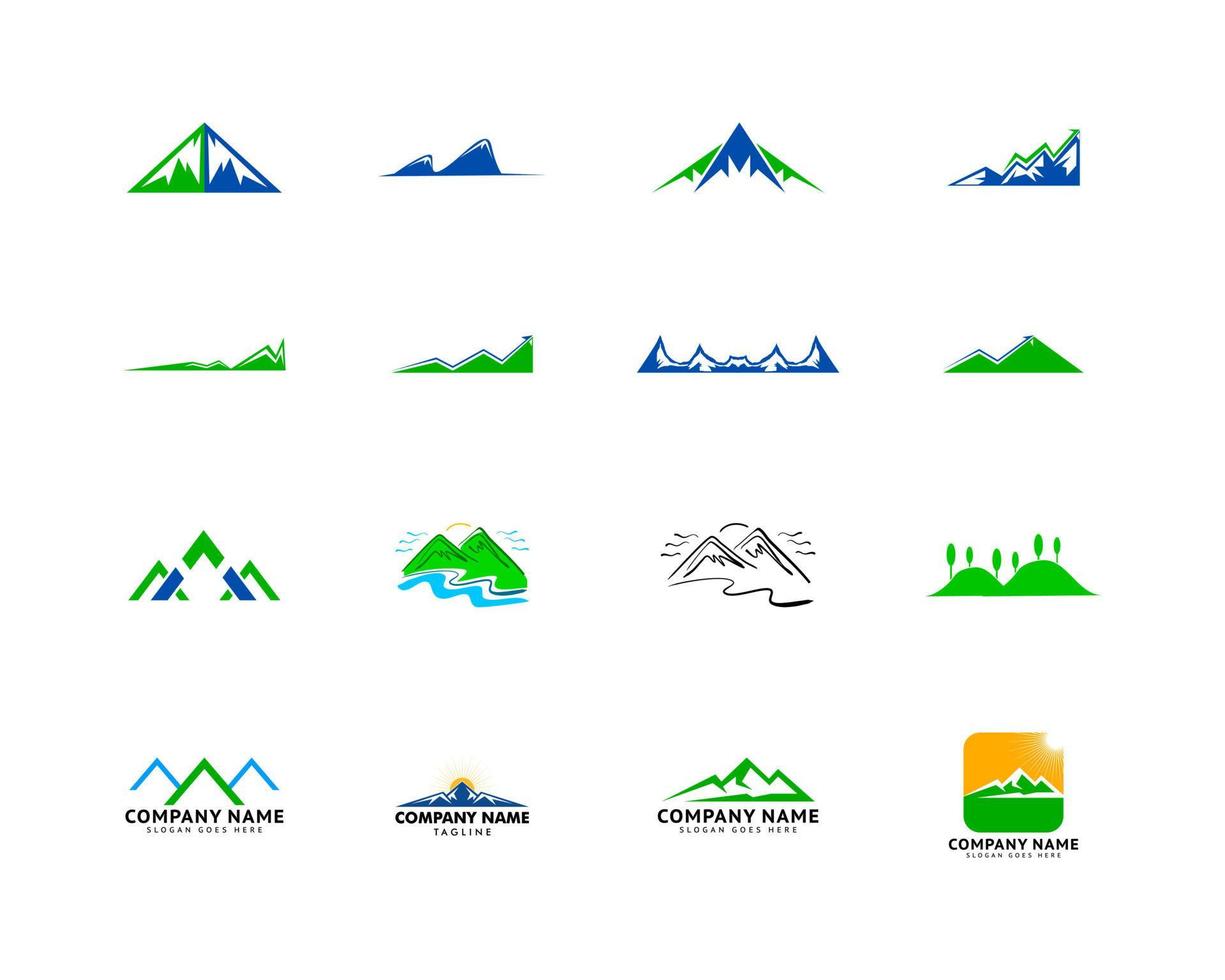 Set of Mountains Logo Design Vector Template