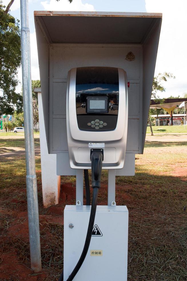 Brasilia, DF Brazil, January 18 2022 New Electric Car Charger in the City of Brasilia photo