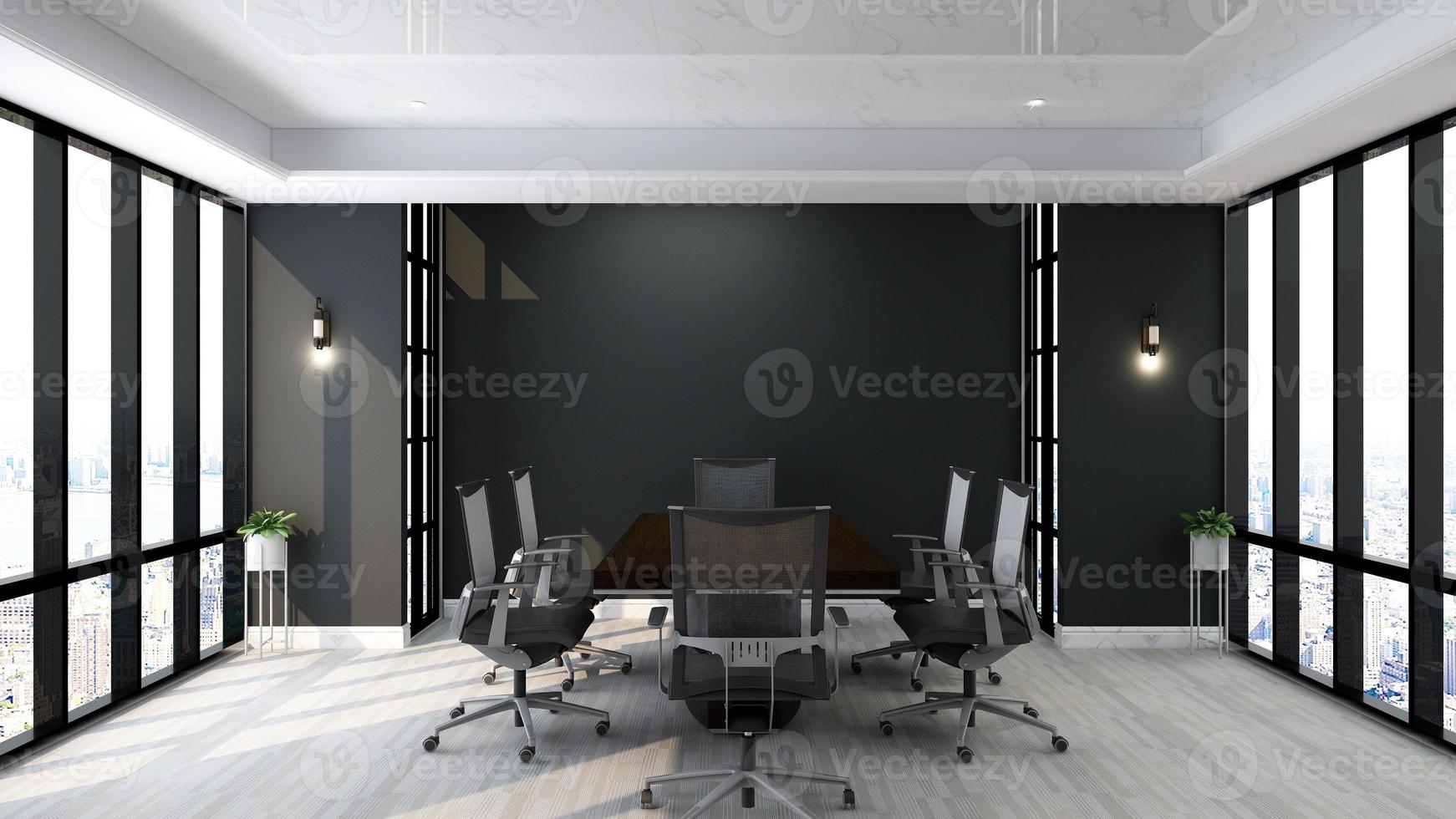 3D render office workspace modern meeting room mockup photo