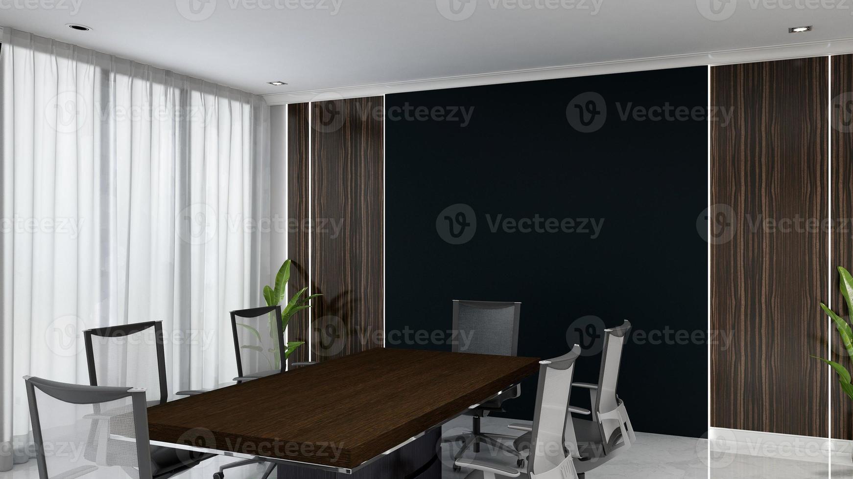 3D render office workspace modern meeting room mockup photo