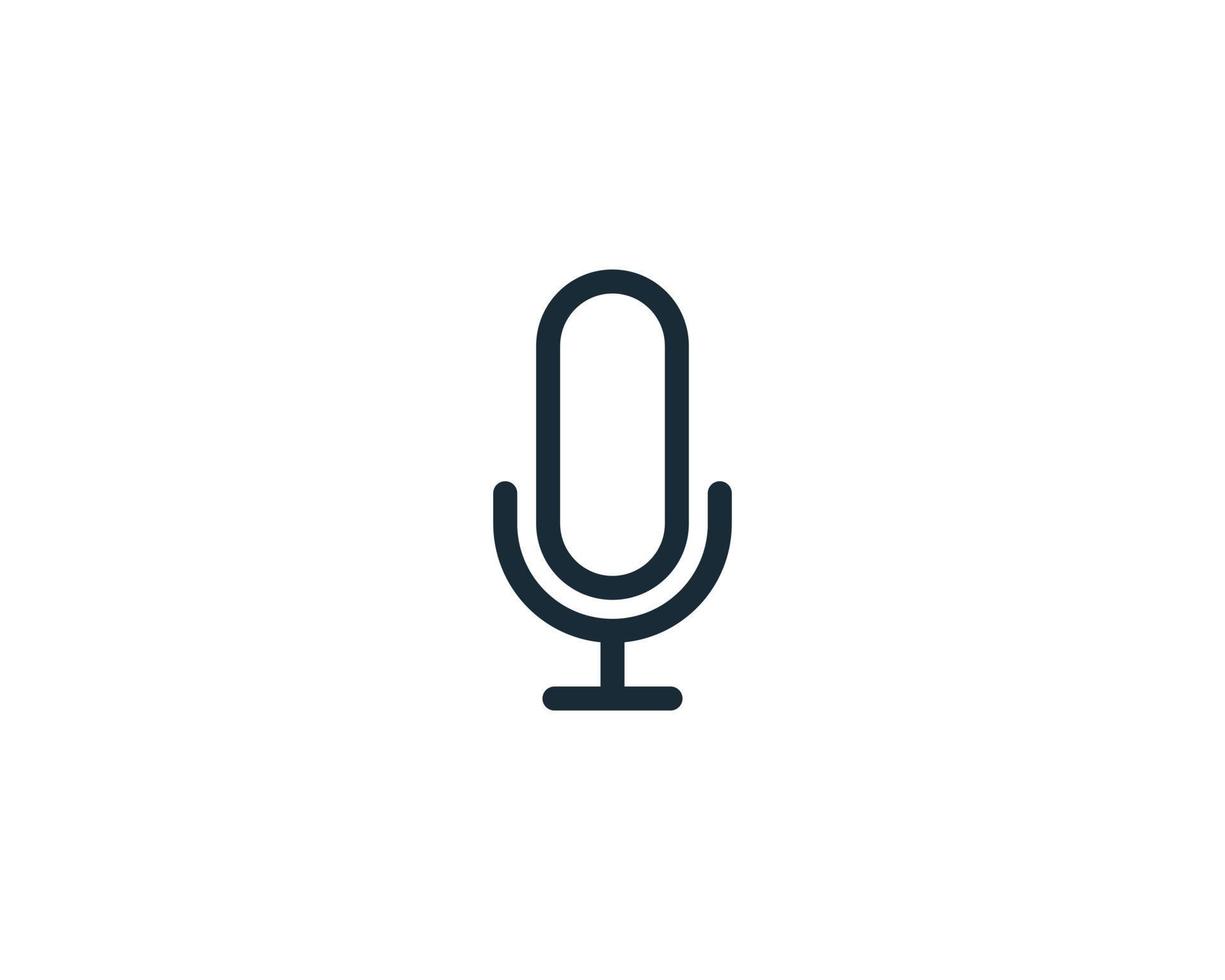 Microphone Line Art Icon Vector Logo Template Illustration Design