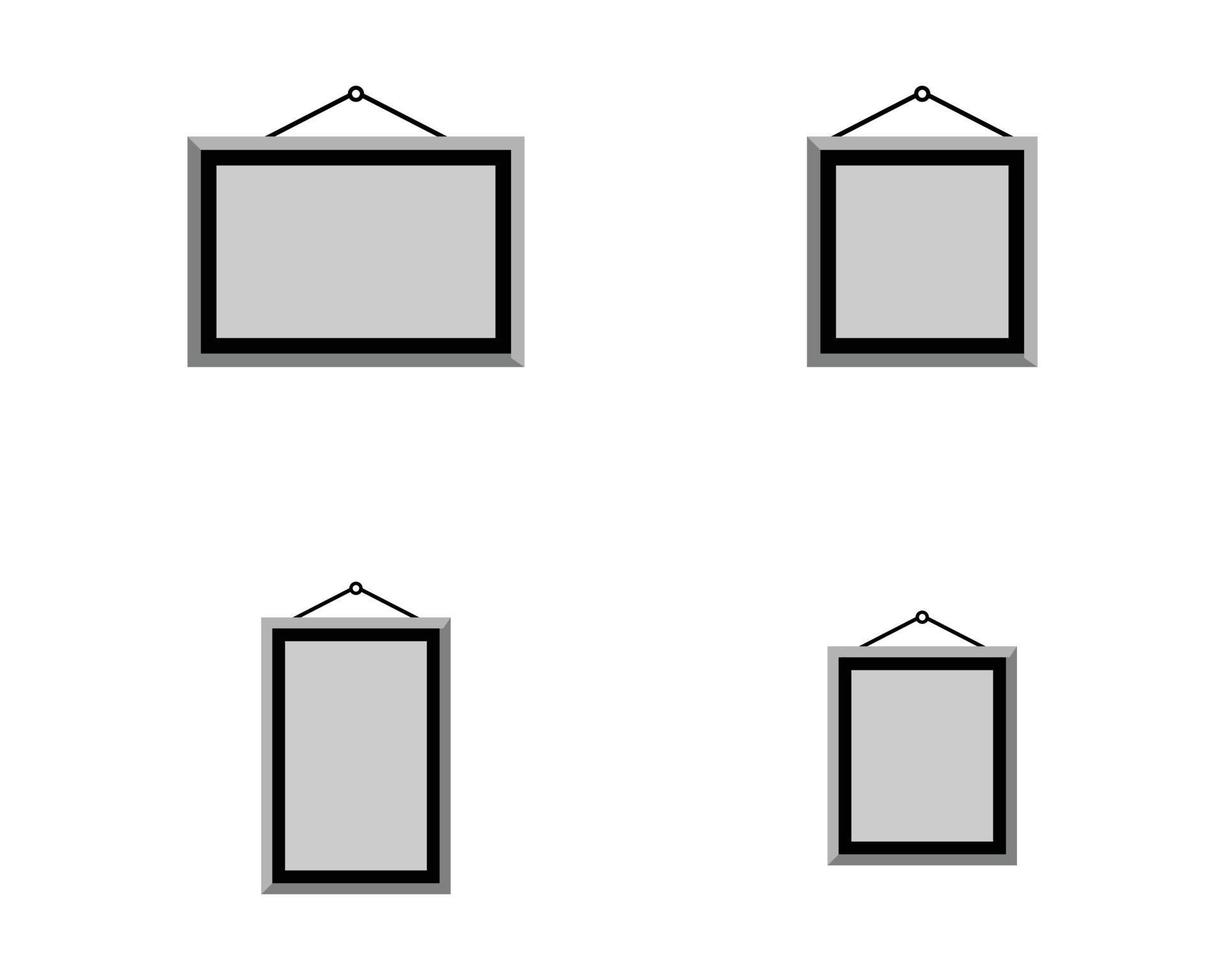 marco en blanco que cuelga para los elementos de plantilla de diseño de icono de póster vector