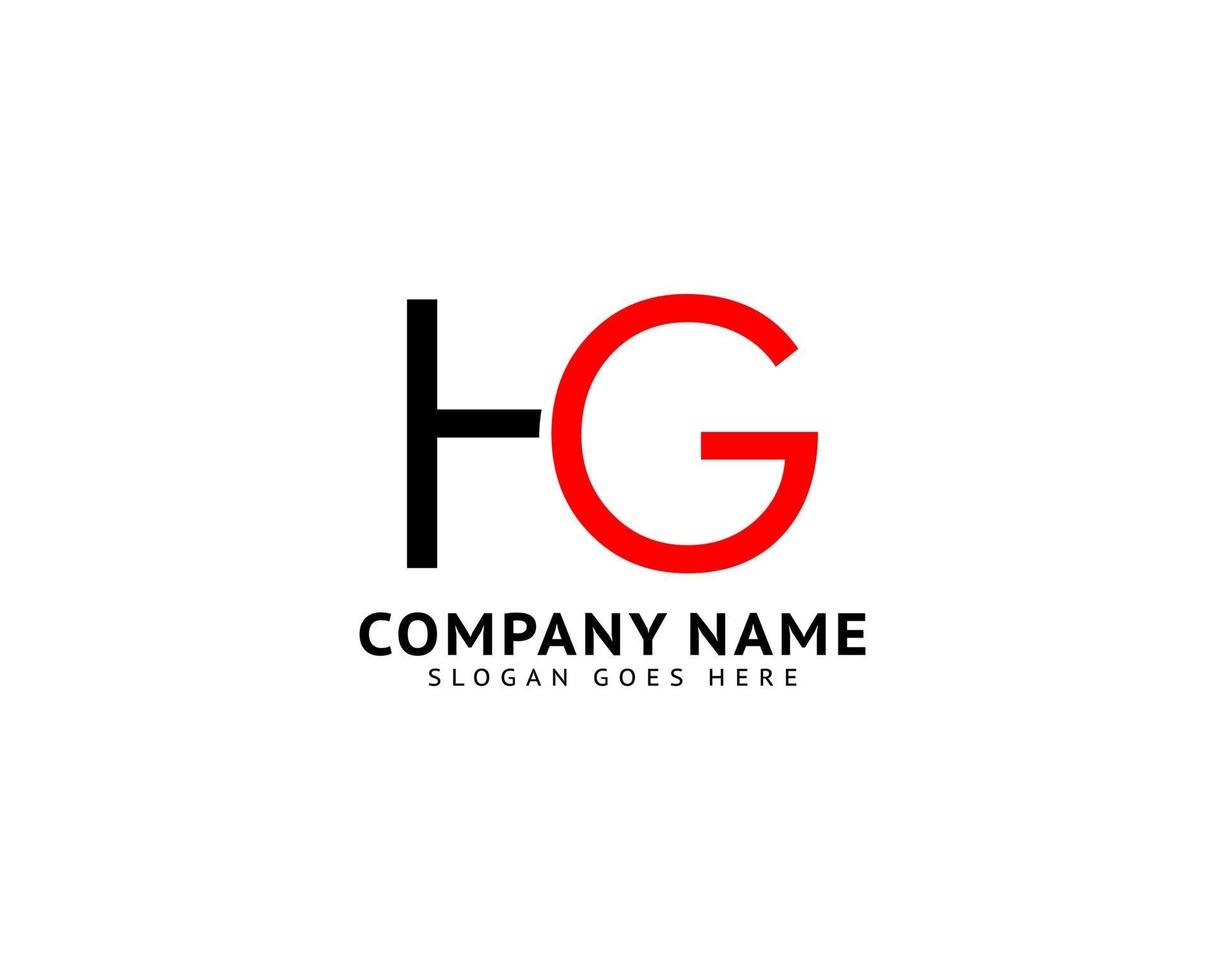 Initial Letter HG Logo Template Design vector