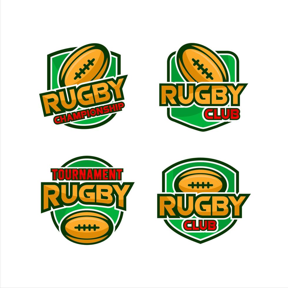 colección de logos de torneos de rugby club vector