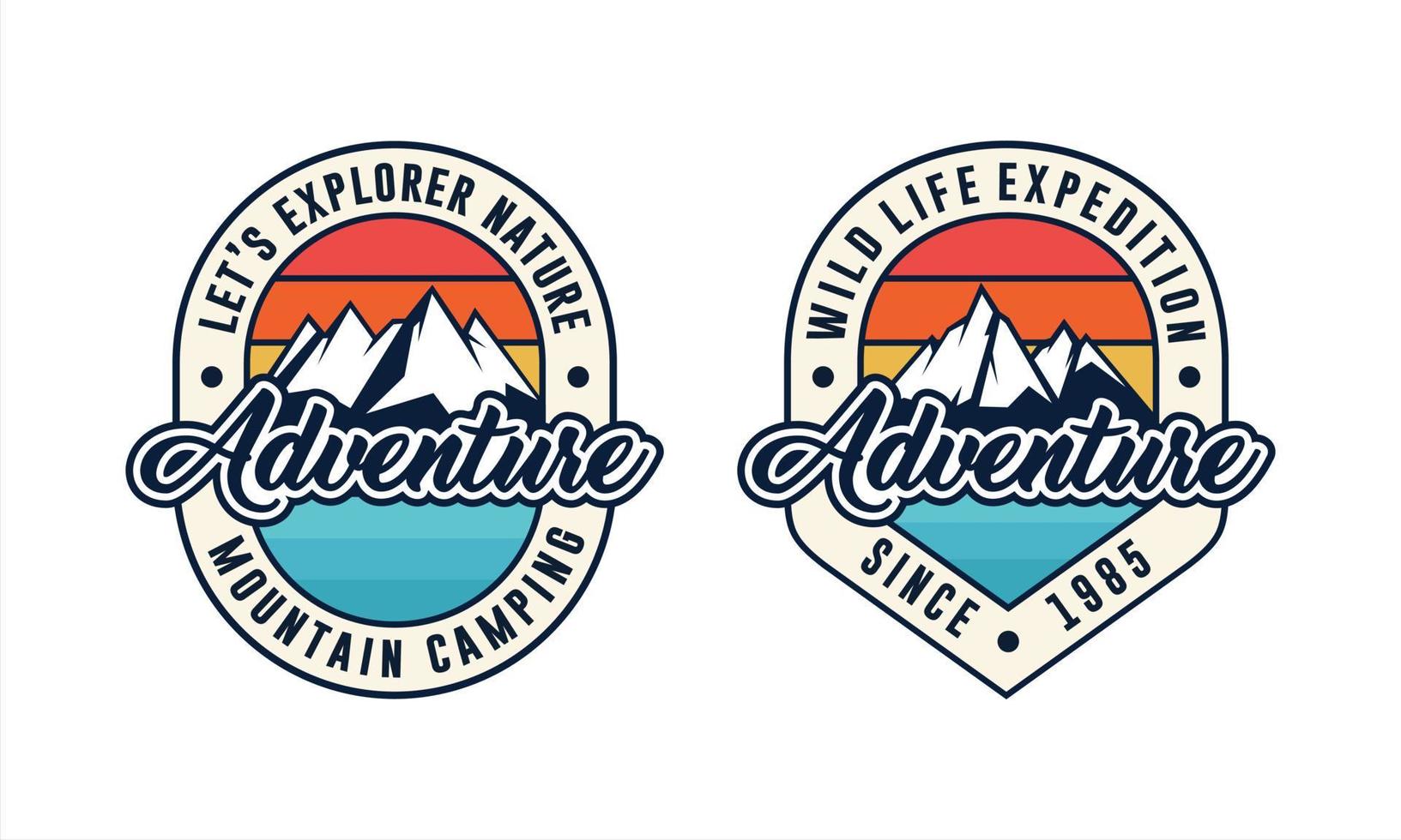 logotipo de conjunto de vectores de expedición de aventura