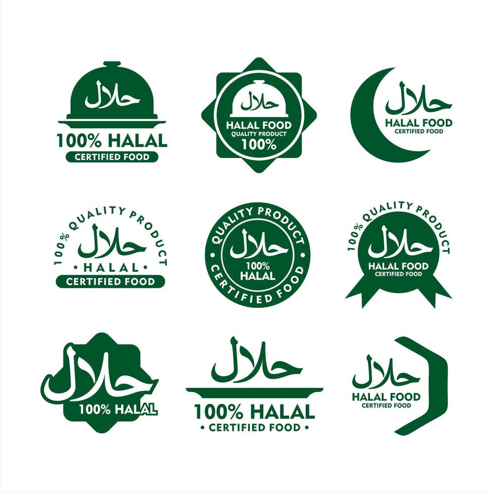 diseño de vector de comida halal insignia