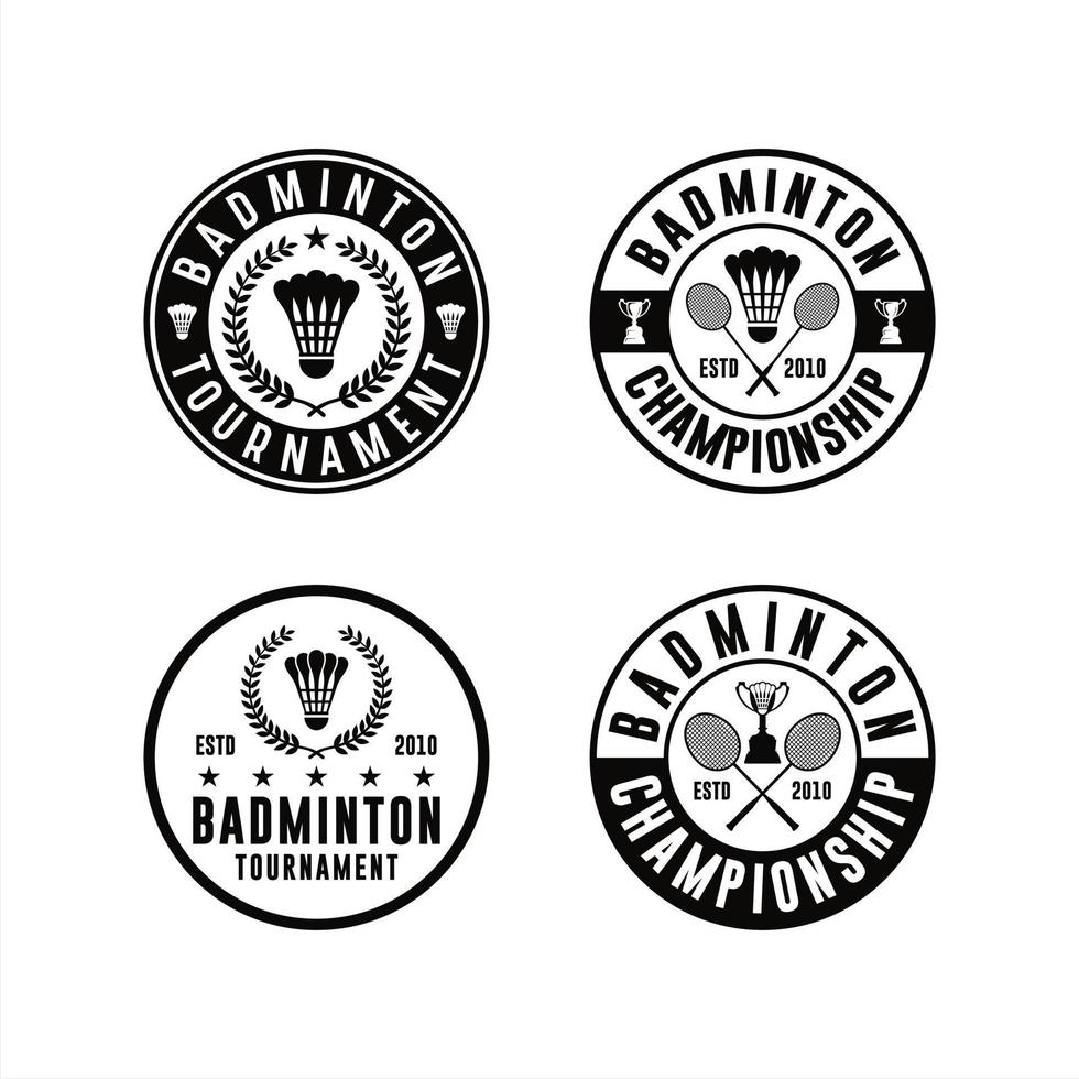 Badminton Tournament Logo Vector Set