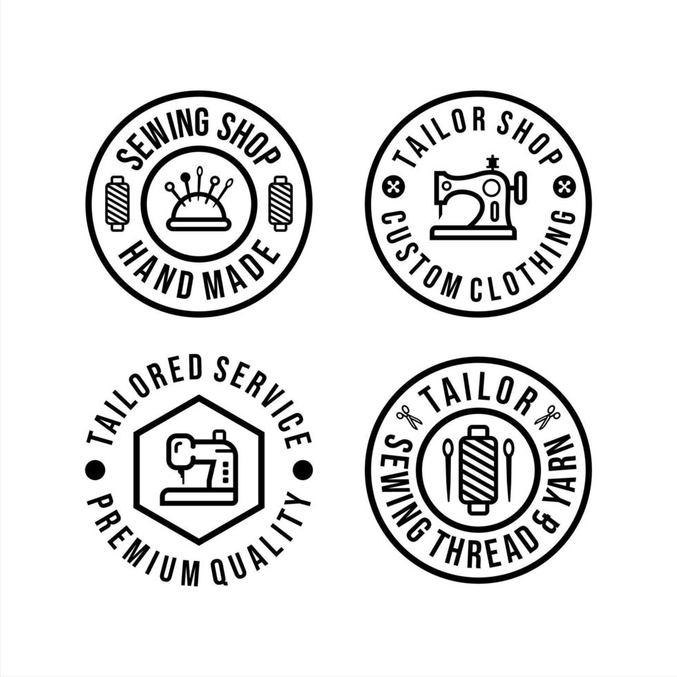Tailor Shop Circle Logos Set vector