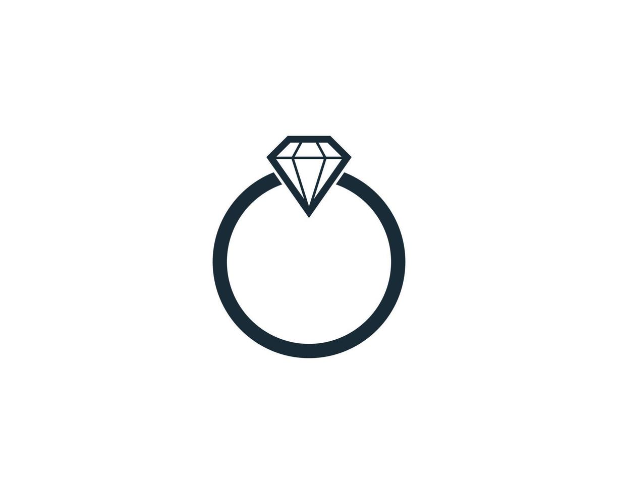 diseño de ilustración de plantilla de logotipo de vector de icono de anillo de diamante