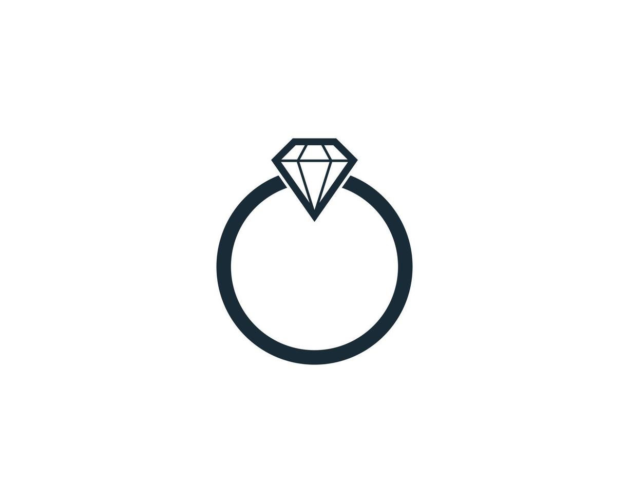 Diamond Ring Icon Vector Logo Template Illustration Design