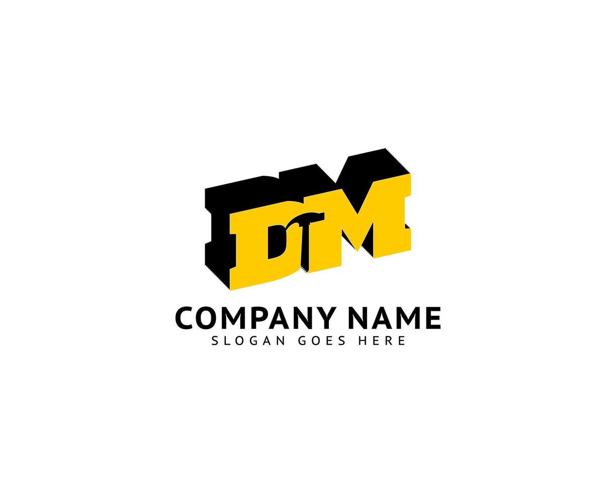 Initial Letter DM Hammer Logo Design for Construction, Manufacture and Repairing vector