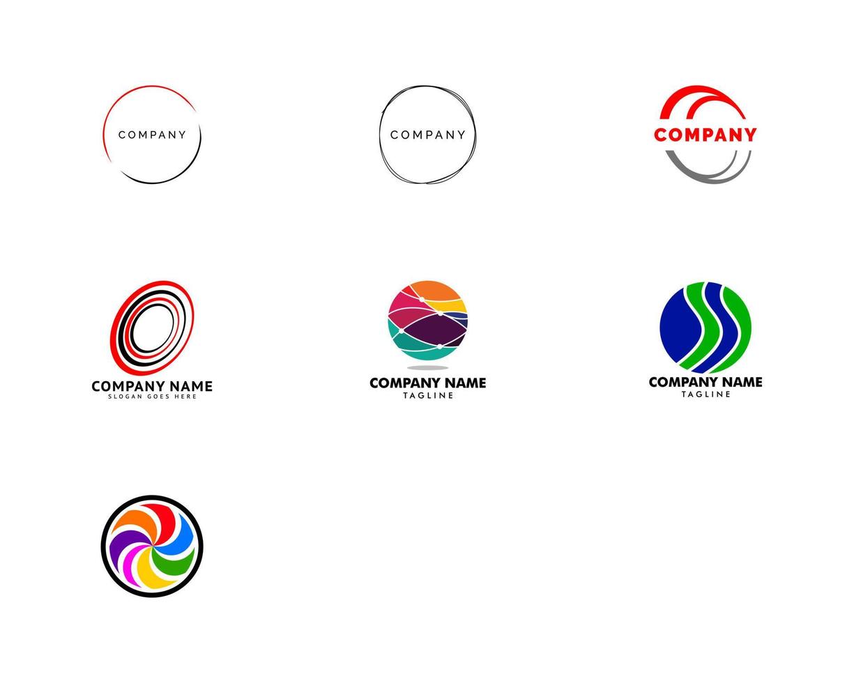 Set of Abstract circle vector logo template
