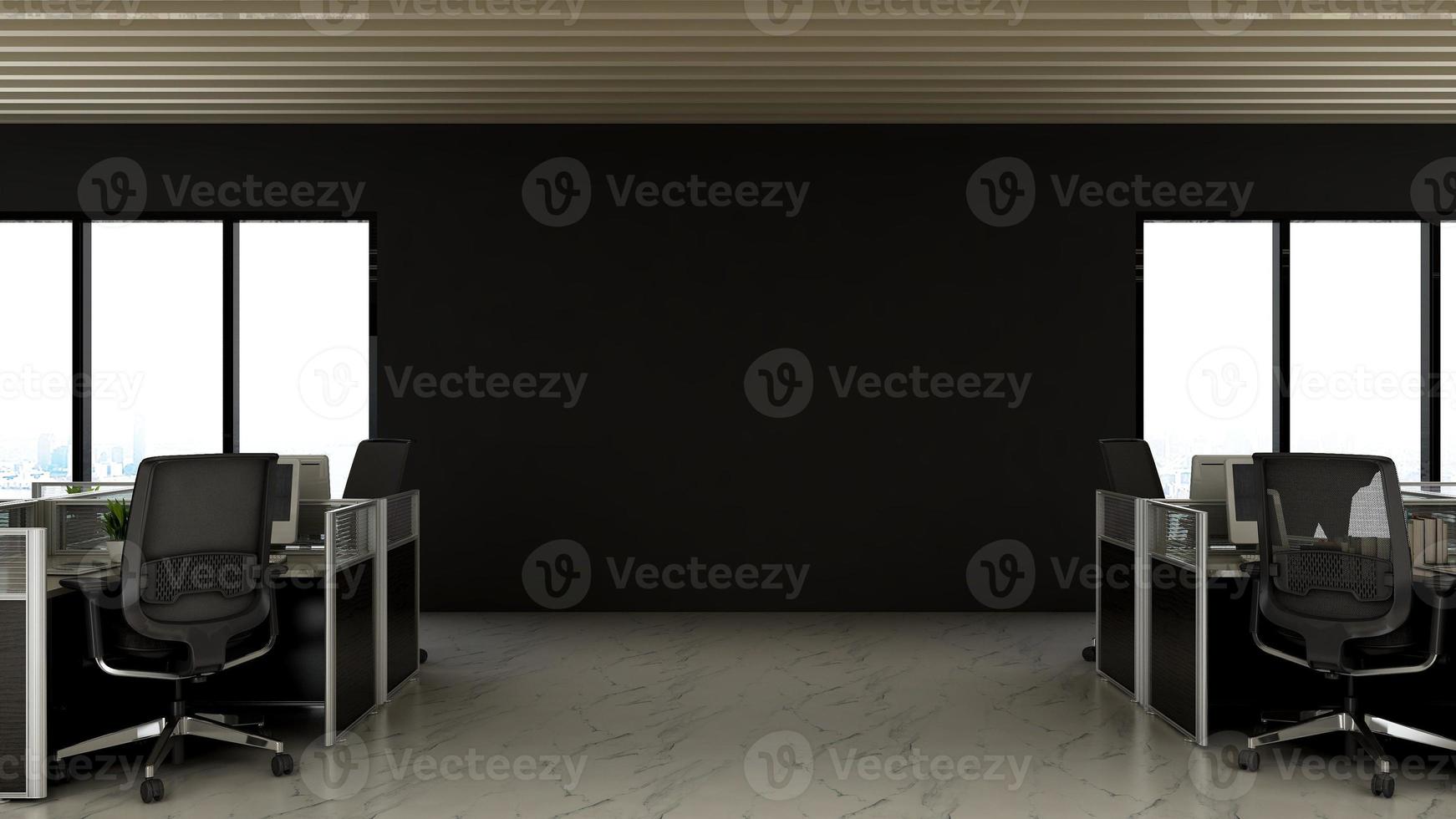 3D Render Realistic Office Workspace Modern Minimalist mockup photo