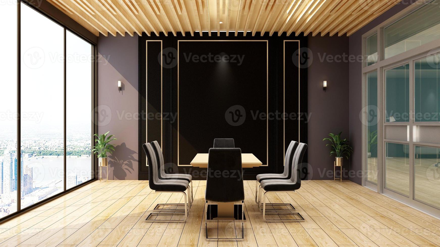3D render office workspace modern meeting room mockup photo