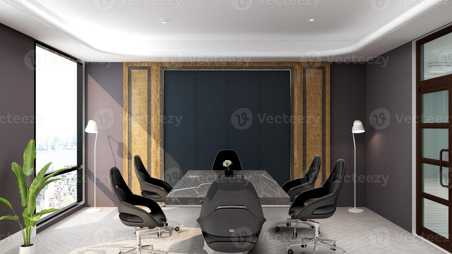 3D render office workspace modern meeting room mockup photo