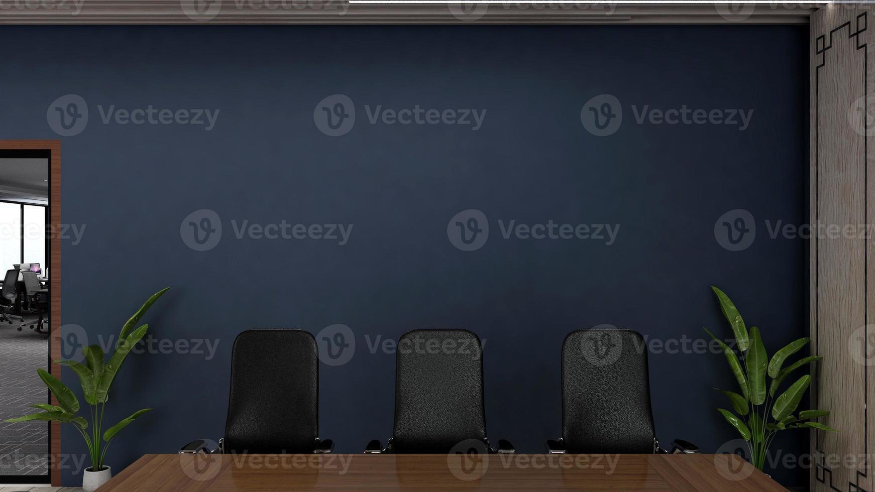 3D render office workspace modern meeting room mockup photo