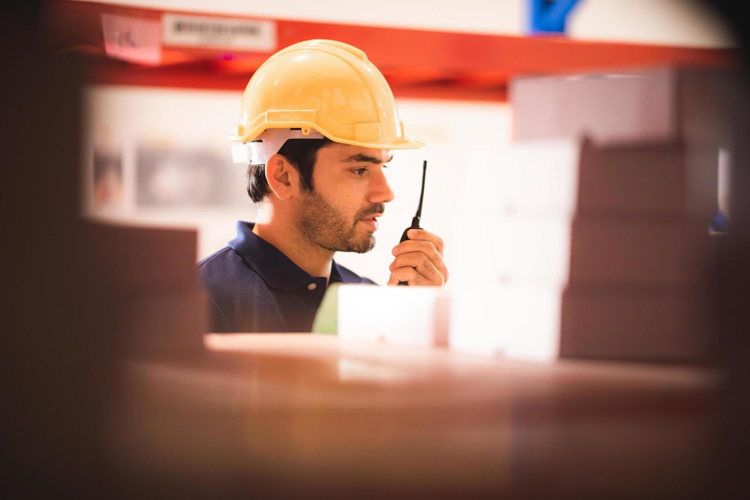 foreman worker or engineer are working about logistic industrial transport shipping container photo