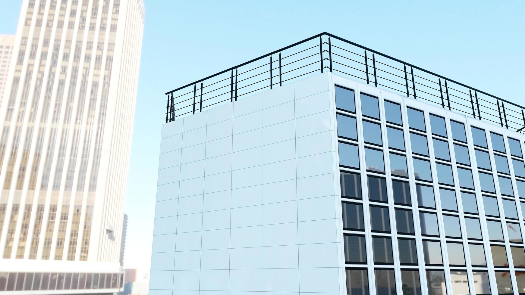 3d Rendered Company Logo Mockup Sign facade Building photo