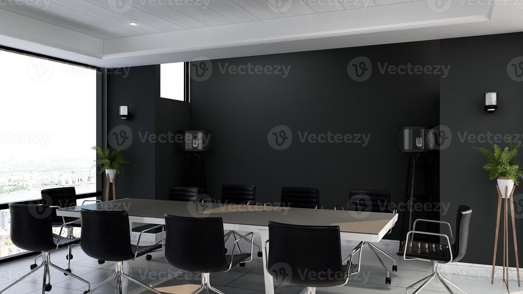 3D render office workspace modern meeting room mockup photo