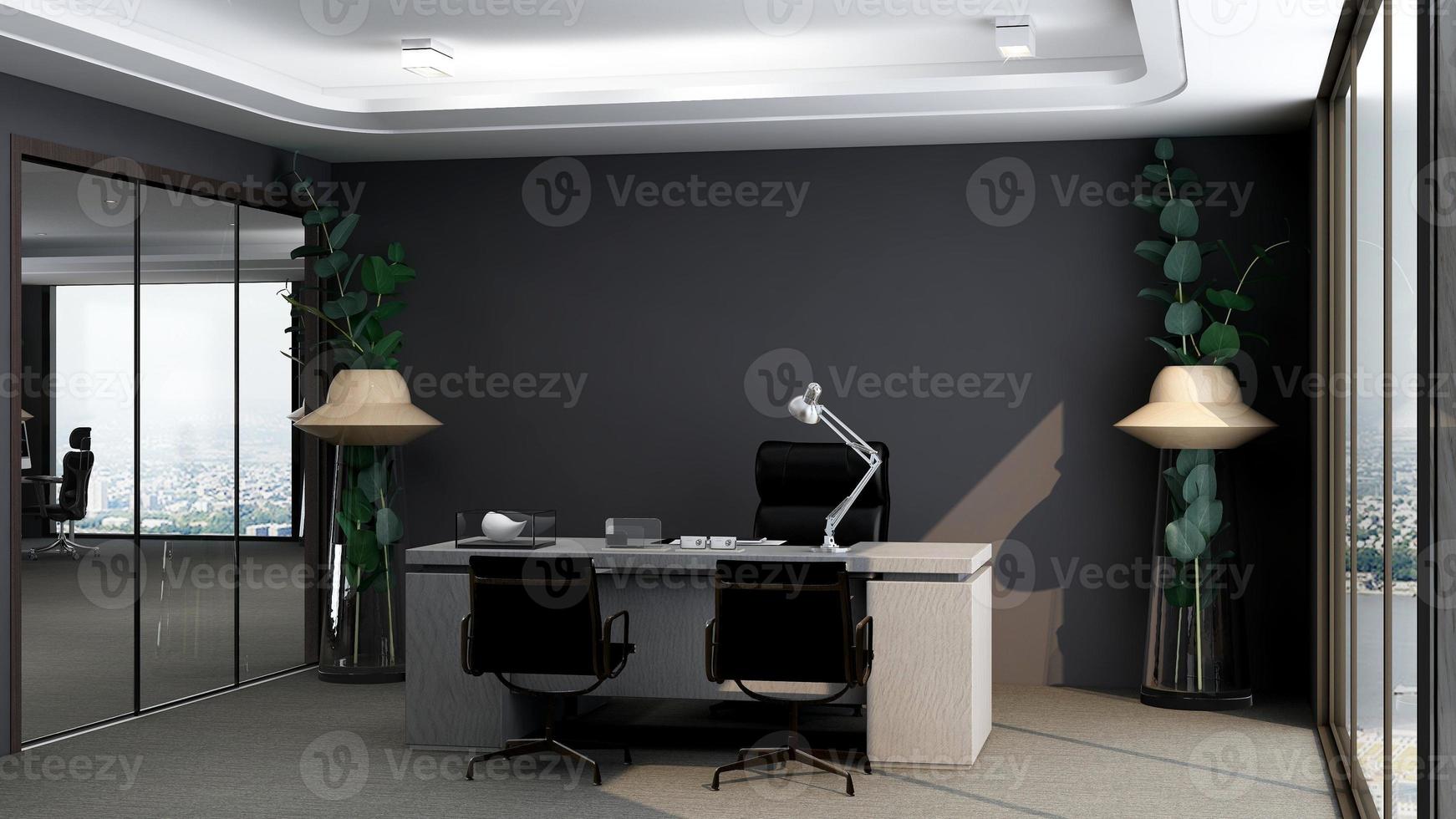 Sala minimalista de gerente de oficina de render 3d foto