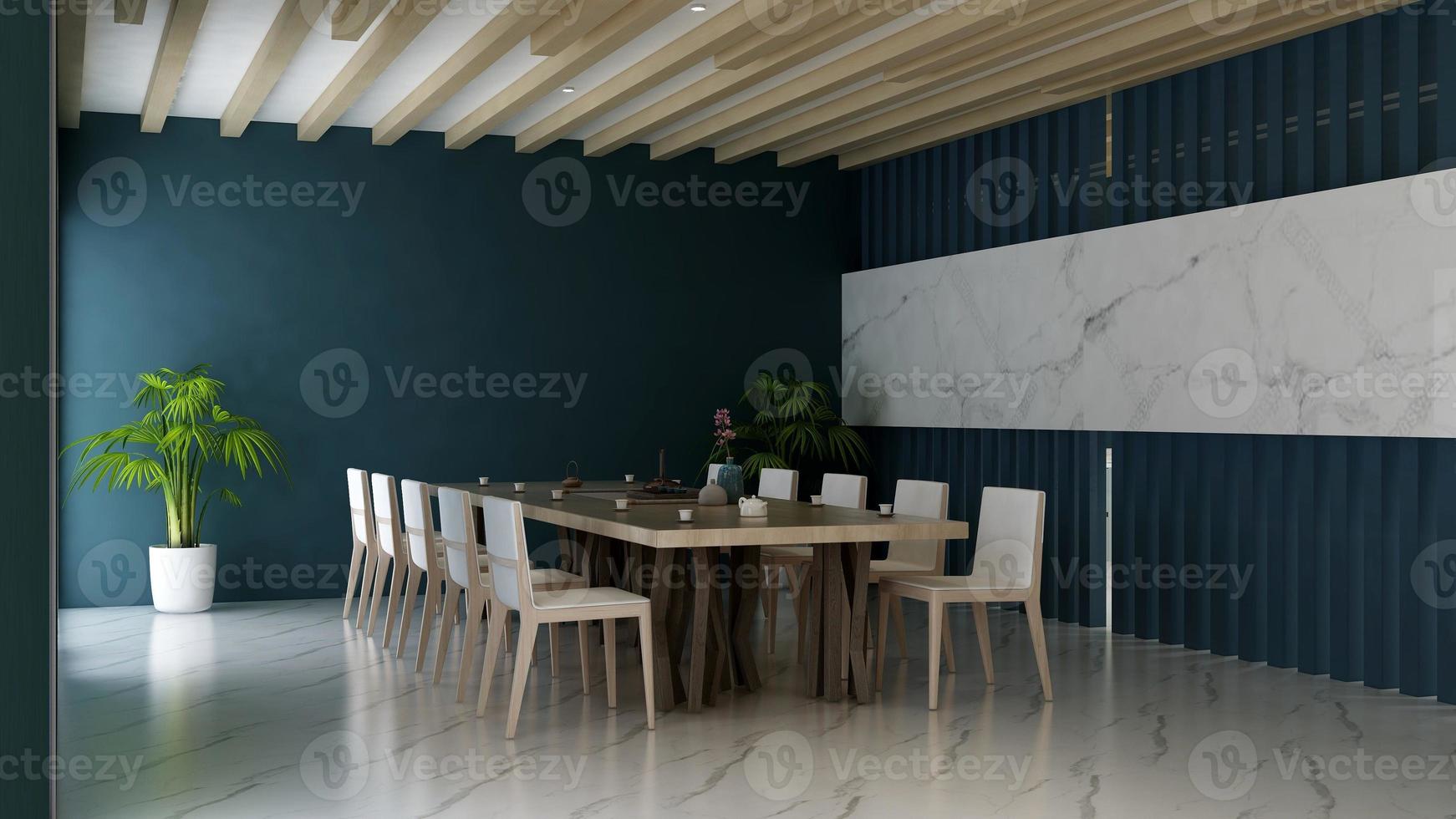 3D render office workspace modern meeting room mockup photo