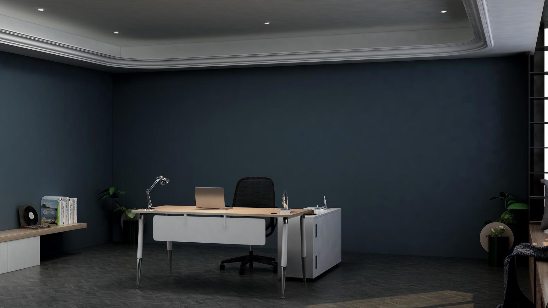 Sala minimalista de gerente de oficina de render 3d foto